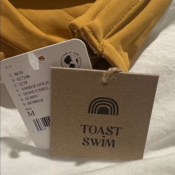 Free People Toast Signature Cinch Bandeau Bikini Top Amber Gold - Picture 5 of 5